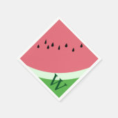 ピンクスイカモノグラムサマーパーティーナプキン スタンダードカクテルナプキン (角)