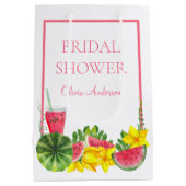 ピンクスイカ名ブライダルシャワー中抱き枕 ミディアムペーパーバッグ (裏面)