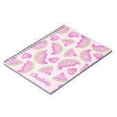 ピンクスイカ手帳 – 名前をカスタムするサマージュール ノートブック (左側)