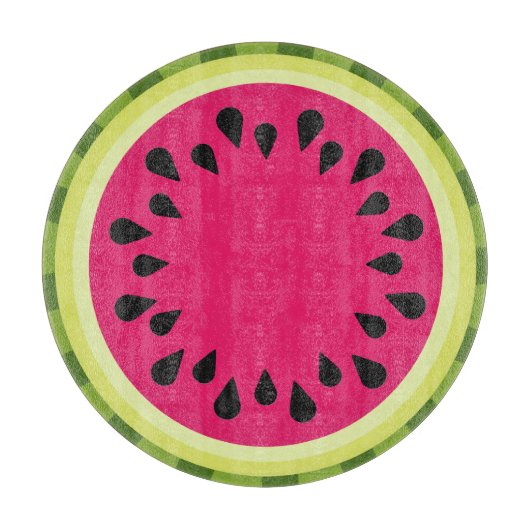 ピンクスイカ薄切りガラス切断板 カッティングボード (正面)