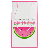 ピンクスイカ誕生日ピクニックパーティー スモールペーパーバッグ (正面)