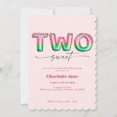 ピンクスイカ風船2nd誕生日招待状 招待状 (正面)