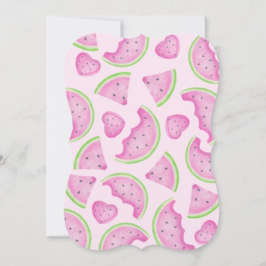 ピンクスイカ1歳の誕生日パーティの招待状 (裏面)