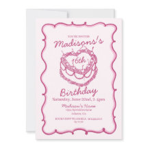 ピンクスイーツ16ハートコケットさくらんぼケーキ誕生日