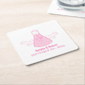 ピンクスイートケミストリー結婚ズ紙コースター スクエアペーパーコースター (アングル)