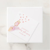 ピンクスイートシャンパンヴァレンティーヌベビーシャワー フェイバータグ (インサイチュ)