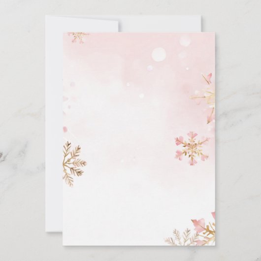 ピンクスイートジンジャーブレッドクリスマスガール誕生日 サンキューカード (裏面)