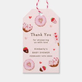 ピンクスイートドナッツヴァレンティーンズベビーシャワー ギフトタグ