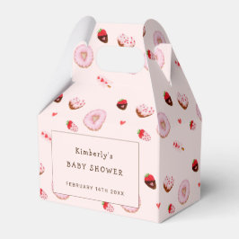 ピンクスイートドナッツヴァレンティーンズベビーシャワー フェイバーボックス