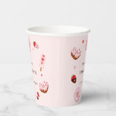 ピンクスイートドナッツヴァレンティーンズベビーシャワー 紙コップ (右)