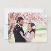 ピンクスイートハート&蝶フローラシック結婚ズ サンキューカード (裏面)