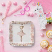 ピンクスイートバレリーナ紙プレート ペーパープレート (パーティー)