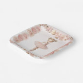 ピンクスイートバレリーナ紙プレート ペーパープレート (傾斜あり)