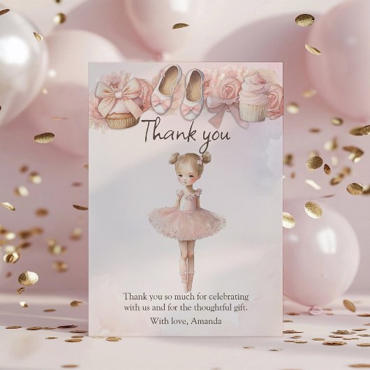 ピンクスイートバレリーナ サンキューカード