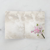 ピンクスイートピースヴィンテージメイソンジャー水彩 招待状 (内部)