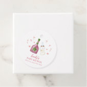 ピンクスイートポピンシャンパンボトルベビーシャワー フェイバータグ (インサイチュ)