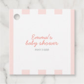 ピンクスイートリトルピーチスクエアメッセージカード フェイバータグ (正面)