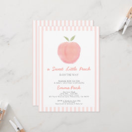 ピンクスイートリトルピーチベビーシャワー招待状 招待状