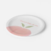 ピンクスイートリトルピーチベビーシャワー紙プレート ペーパープレート (アングル)