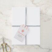 ピンクスイートリトルピーチ長方形メッセージカード ギフトタグ (より糸付き)