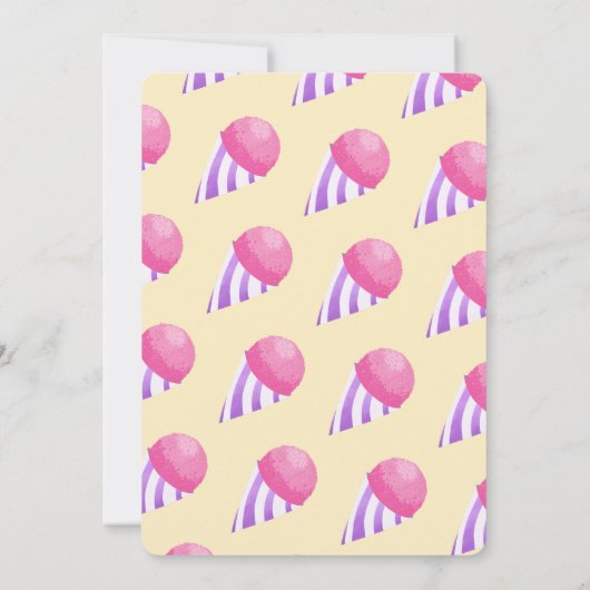 ピンクスイートワンスノーコーンキッズファースト誕生日 招待状 (裏面)