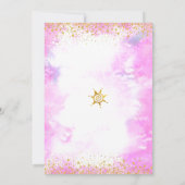 ピンクスイート16水彩金ゴールド誕生日モダン はっきりした 招待状 (裏面)