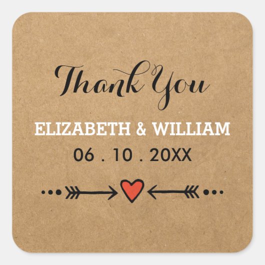 ピンクスウィートアーツ&アローズ結婚スクエア スクエアシール (正面)