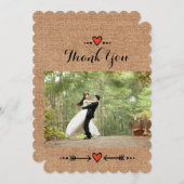ピンクスウィートアーツ&アローズBurlapありがとう – B3 サンキューカード (正面/裏面)