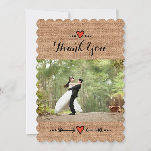 ピンクスウィートアーツ&アローズBurlapありがとう – B3 サンキューカード (正面)