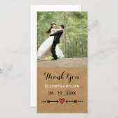 ピンクスウィートアー素朴ツ&ア結婚ローズ サンキューカード (正面/裏面)