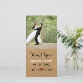 ピンクスウィートアー素朴ツ&ア結婚ローズ サンキューカード (スタンド正面)