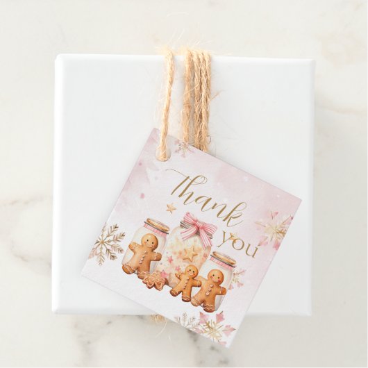 ピンクスウィートジンジャーブレッドありがとう女の子誕生日 フェイバータグ (インサイチュ)