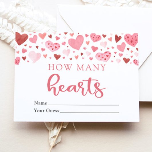 ピンクスウィートバレンタインデーハートゲーム 招待状