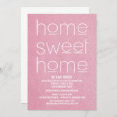 ピンクスウィートモダンホーム引っ越し祝いパーティーパーティー 招待状 (正面/裏面)