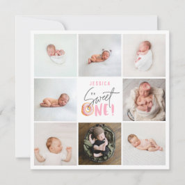ピンクスウィートワンドーナツ1歳の誕生日数々の写真