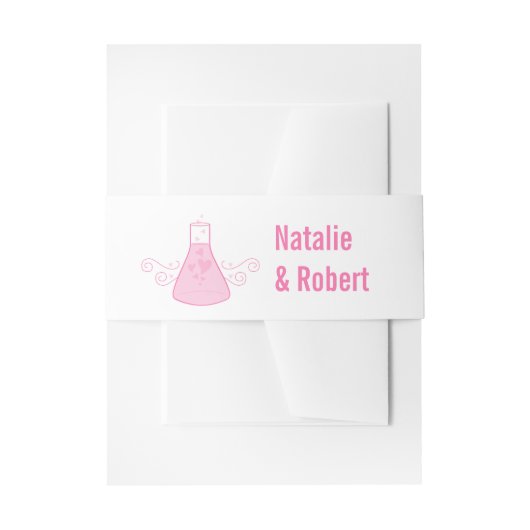 ピンクスウィート化学結婚のベリーバンド 招待状ベリーバンド (正面例)