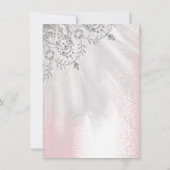 ピンクスウィート16ブライダルシルバーグレーダイヤモンドドレス 招待状 (裏面)
