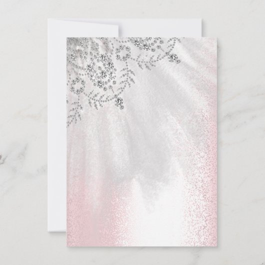 ピンクスウィート16ブライダルシルバーグレーダイヤモンドドレス 招待状 (裏面)