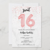 ピンクスウィート16歳の誕生日パーティー 招待状 (正面)
