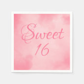 ピンクスウィート16誕生日 スタンダードカクテルナプキン (正面)