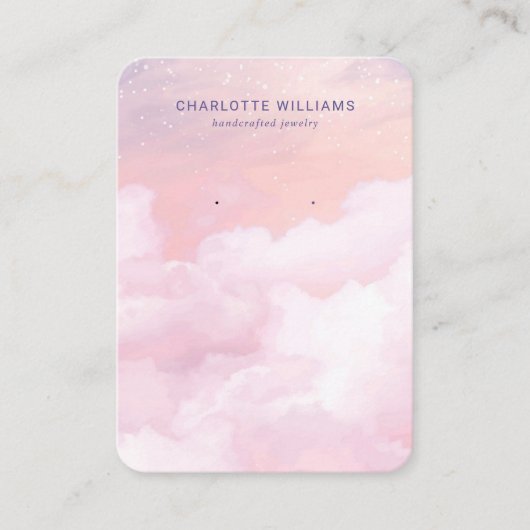 ピンクスカイクラウドカスタムジュエリー表示カード 名刺 (正面)