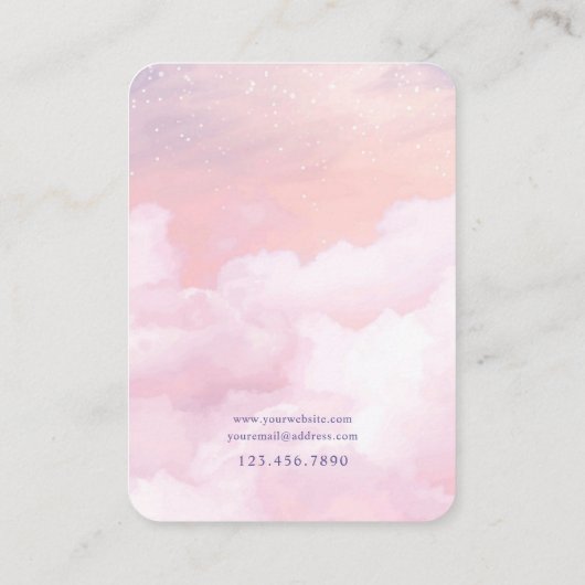 ピンクスカイクラウドカスタムジュエリー表示カード 名刺 (裏面)