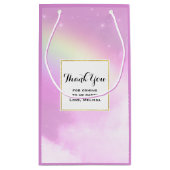 ピンクスカイフワフワ雲とレインボーパーティーありがとう スモールペーパーバッグ (裏面)