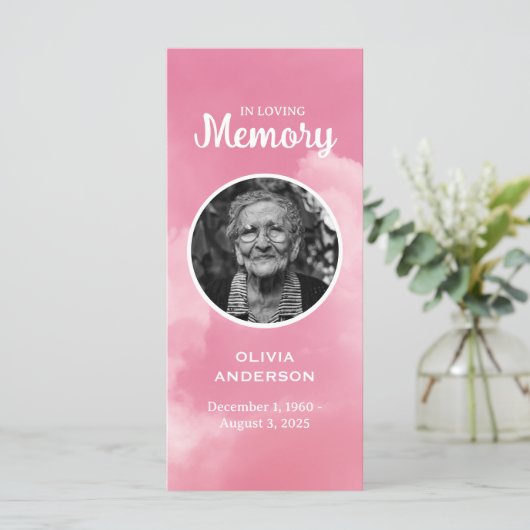 ピンクスカイ天国記念祈りの言葉フォトブックマーク (スタンド正面)