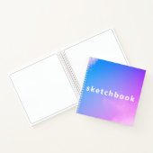 ピンクスカイ背景正方形スパイラルアートスケッチブック ノートブック (内部)