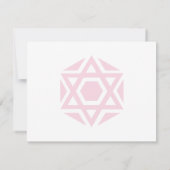 ピンクスカラップで仕上げられたダビデの星は感謝していしています ノートカード (裏面)