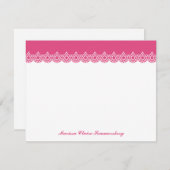 ピンクスカラップで仕上げられたダビデの星は感謝していしています ノートカード (正面/裏面)