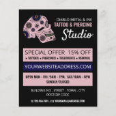 ピンクスカルタトゥータトゥーアンド体ピアシングスタジオ チラシ (正面)