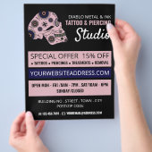 ピンクスカルタトゥータトゥーアンド体ピアシングスタジオ チラシ (手)