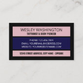 ピンクスカルタトゥータトゥースト&体ピアサー 名刺